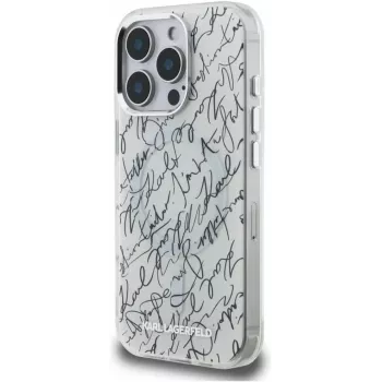 KARL LAGERFELD IML Karl ScriptPattern MagSafe Case voor Apple iPhone 16 Pro Max - wit