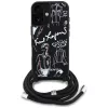 Karl Lagerfeld Crossbody GrainedPattern & Logo Case voor iPhone 16, zwart