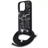 Karl Lagerfeld Crossbody GrainedPattern & Logo Phone Case voor Apple iPhone 16 Pro Max, zwart