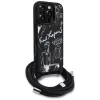 Karl Lagerfeld Crossbody GrainedPattern & Logo Phone Case voor Apple iPhone 16 Pro Max, zwart