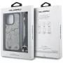 Karl Lagerfeld Crossbody GrainedPattern & Logo Case voor iPhone 16 Pro, grijs