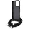 Karl Lagerfeld Crossbody GrainedPattern & Logo Case voor iPhone 16 Pro, grijs