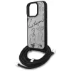 Karl Lagerfeld Crossbody Case met grained patroon & logo voor iPhone 16 Pro Max, grijs