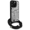 Karl Lagerfeld Crossbody Case met grained patroon & logo voor iPhone 16 Pro Max, grijs
