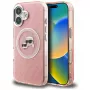KARL LAGERFELD IML Glitter Karl & Choupette Heads Logo MagSafe Case voor Apple iPhone 16 - roze