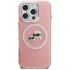 KARL LAGERFELD IML Glitter Karl & Choupette Heads Logo MagSafe Case voor iPhone 16 Pro Max, roze