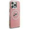 KARL LAGERFELD IML Glitter Karl & Choupette Heads Logo MagSafe Case voor iPhone 16 Pro Max, roze