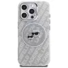 KARL LAGERFELD IML Glitter Karl & Choupette Heads Logo MagSafe Case voor iPhone 16 Pro Max grijs