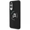 KARL LAGERFELD Silicone Double Heads and Circle MagSafe Case voor Samsung Galaxy S25 Edge, zwart