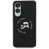 KARL LAGERFELD Silicone Double Heads and Circle MagSafe Case voor Samsung Galaxy S25 Edge, zwart