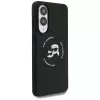 KARL LAGERFELD Silicone Double Heads and Circle MagSafe Case voor Samsung Galaxy S25 Edge, zwart
