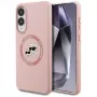 Karl Lagerfeld Silicone DoubleHeads And Circle MagSafe Case voor Samsung Galaxy S25 Edge roze