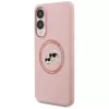 Karl Lagerfeld Silicone DoubleHeads And Circle MagSafe Case voor Samsung Galaxy S25 Edge roze