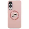 Karl Lagerfeld Silicone DoubleHeads And Circle MagSafe Case voor Samsung Galaxy S25 Edge roze