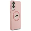 Karl Lagerfeld Silicone DoubleHeads And Circle MagSafe Case voor Samsung Galaxy S25 Edge roze