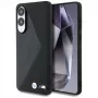 BMW Leder Oversized Stripes MagSafe Case voor Samsung Galaxy S25 Edge zwart