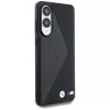 BMW Leder Oversized Stripes MagSafe Case voor Samsung Galaxy S25 Edge zwart