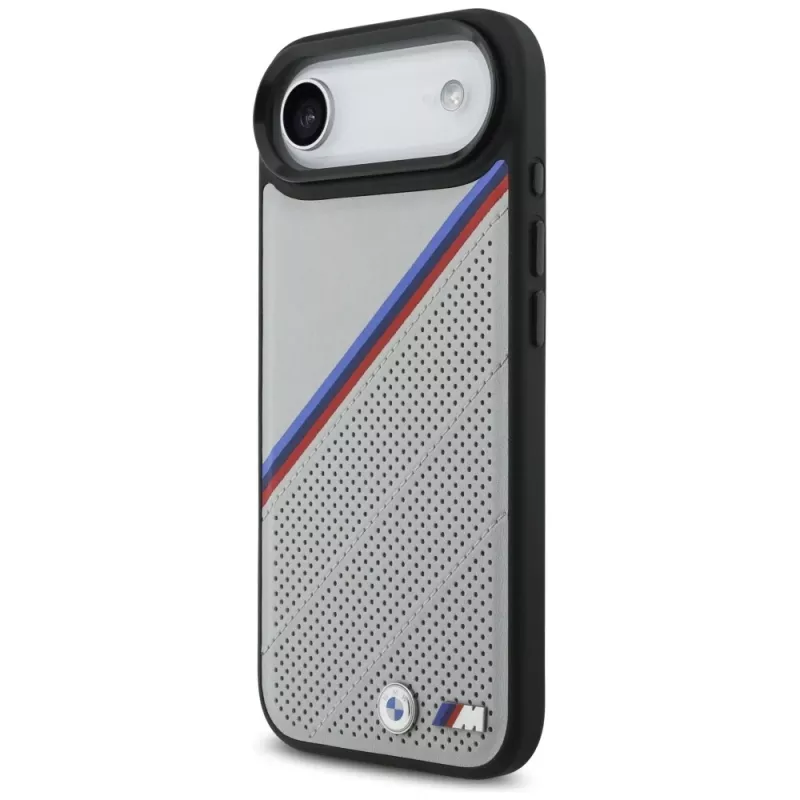 BMW M Tricolor Metal Logo MagSafe-hoesje voor Apple iPhone Air, grijs