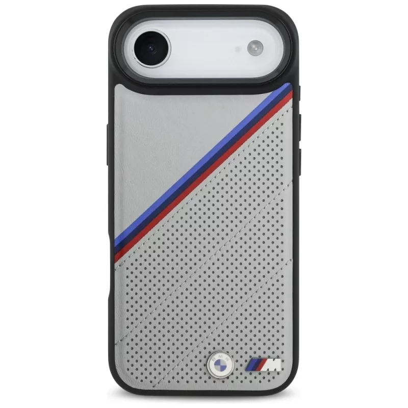 BMW M Tricolor Metal Logo MagSafe-hoesje voor Apple iPhone Air, grijs