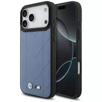 BMW M Quilted Logo MagSafe Case voor iPhone 17 Pro Max blauw