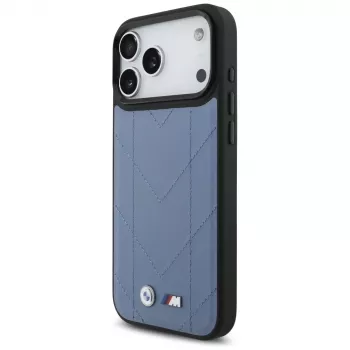 BMW M Quilted Logo MagSafe Case voor iPhone 17 Pro Max blauw