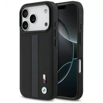 BMW M Perforated Stripe Logo MagSafe Case voor iPhone 17 Pro blauw