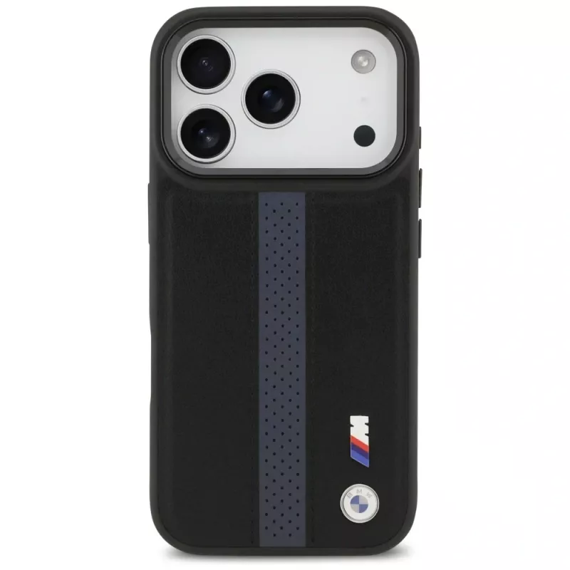 BMW M Perforated Stripe Logo MagSafe Case voor iPhone 17 Pro blauw