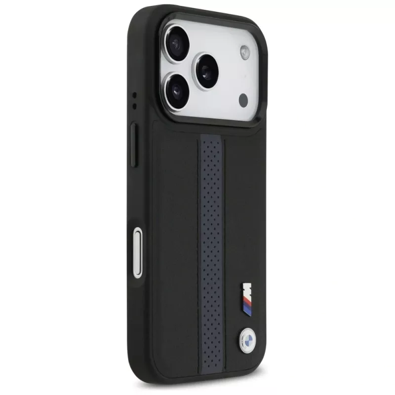 BMW M Perforated Stripe Logo MagSafe Case voor iPhone 17 Pro blauw
