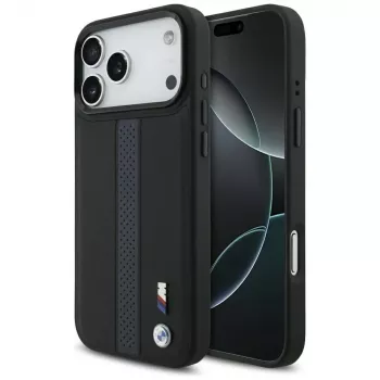 BMW M Perforated Stripe Logo MagSafe Case voor iPhone 17 Pro Max blauw