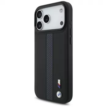 BMW M Perforated Stripe Logo MagSafe Case voor iPhone 17 Pro Max blauw