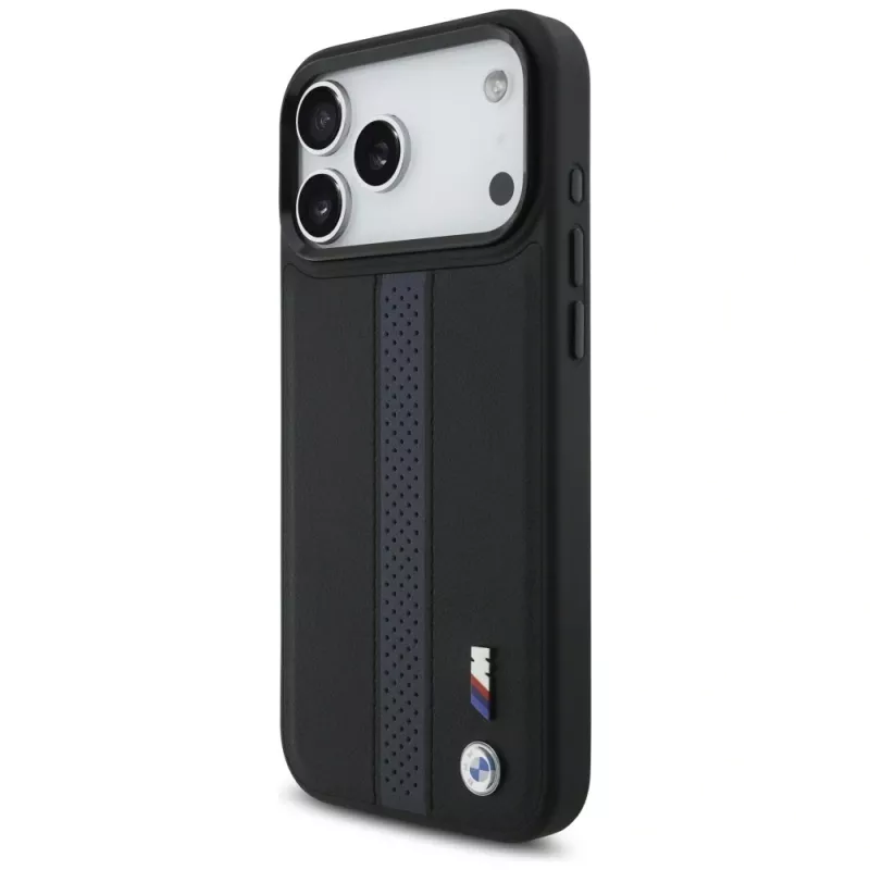 BMW M Perforated Stripe Logo MagSafe Case voor iPhone 17 Pro Max blauw