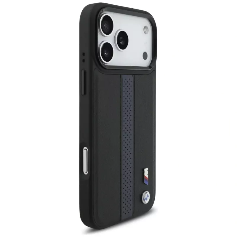 BMW M Perforated Stripe Logo MagSafe Case voor iPhone 17 Pro Max blauw