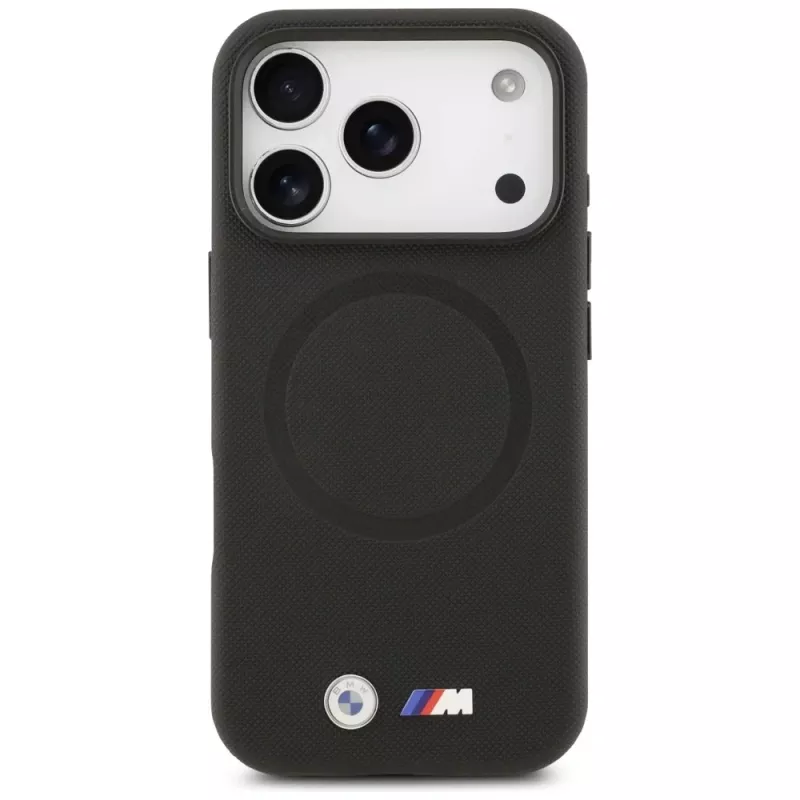 BMW M FW Metal Logo MagSafe-hoesje voor Apple iPhone 17 Pro, zwart