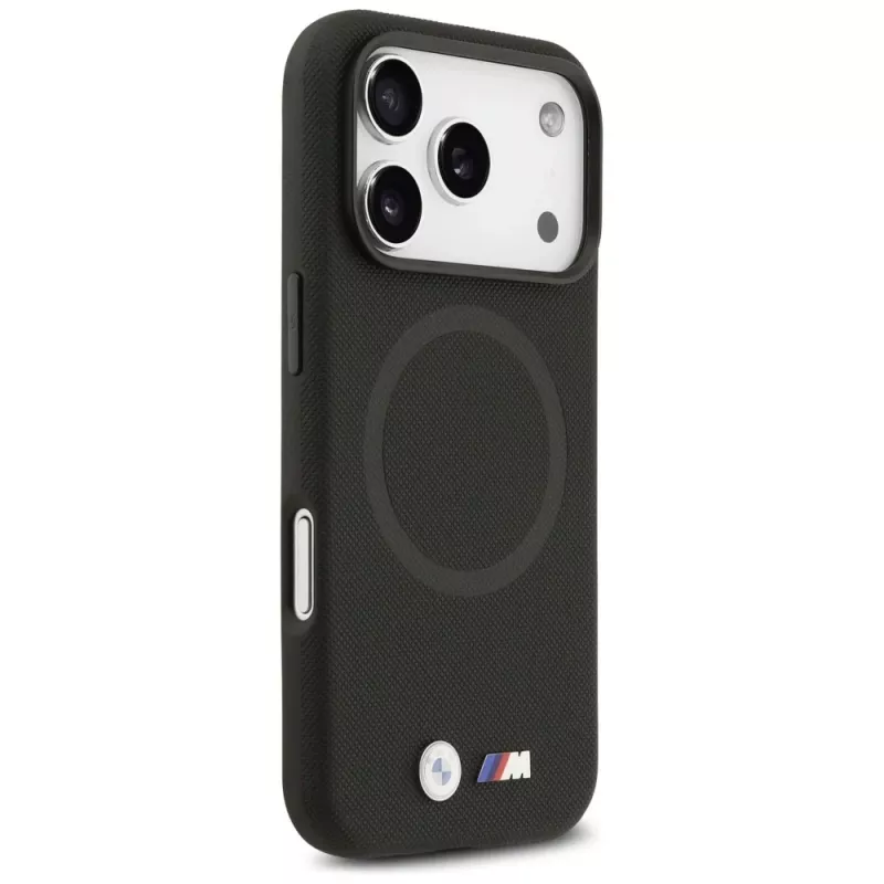 BMW M FW Metal Logo MagSafe-hoesje voor Apple iPhone 17 Pro, zwart