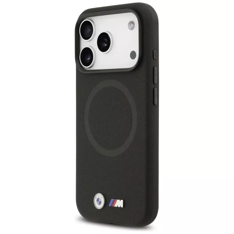 BMW M FW Metal Logo MagSafe-hoesje voor Apple iPhone 17 Pro Max, zwart
