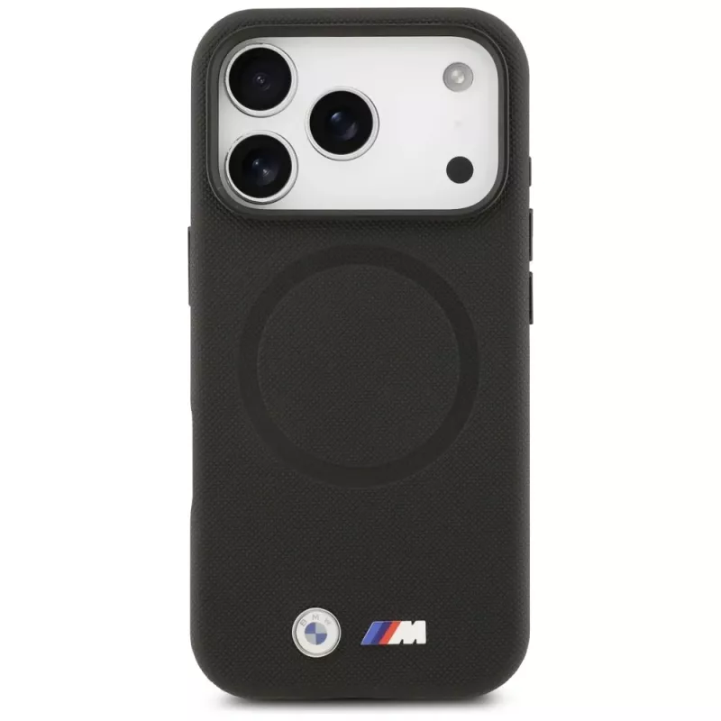 BMW M FW Metal Logo MagSafe-hoesje voor Apple iPhone 17 Pro Max, zwart