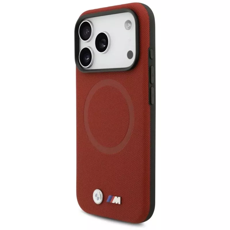 BMW M Series Metal Logo MagSafe-hoesje voor Apple iPhone 17 Pro, rood