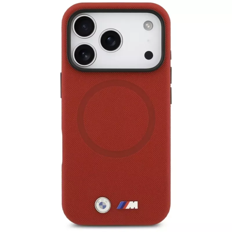 BMW M Series Metal Logo MagSafe-hoesje voor Apple iPhone 17 Pro, rood