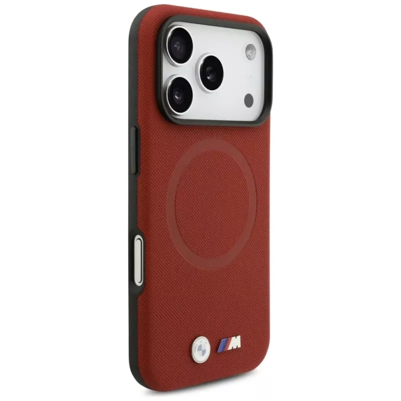 BMW M Series Metal Logo MagSafe-hoesje voor Apple iPhone 17 Pro, rood