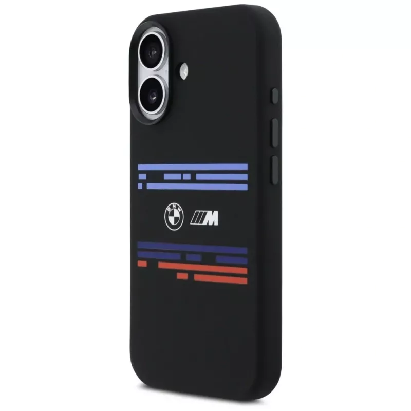 BMW M Silicon Horizontal Line MagSafe-hoesje voor Apple iPhone 17, zwart