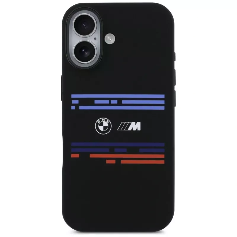 BMW M Silicon Horizontal Line MagSafe-hoesje voor Apple iPhone 17, zwart