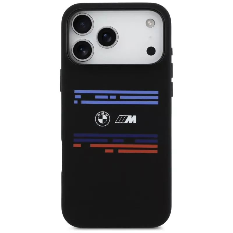 BMW M Silicon Horizontal Line MagSafe-hoesje voor Apple iPhone 17 Pro Max, zwart