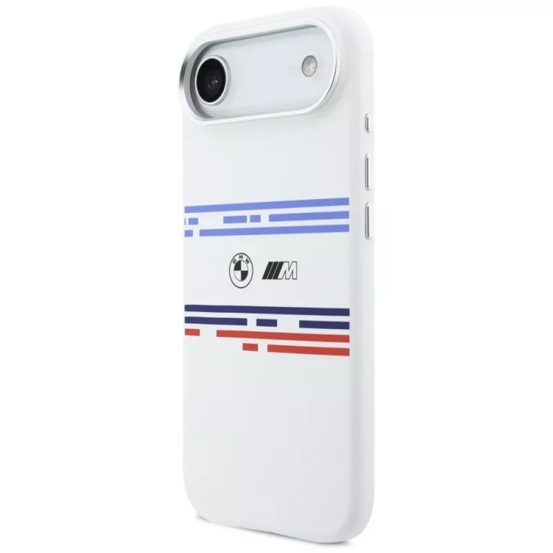 BMW M Silicon Horizontal Line MagSafe-hoesje voor iPhone Air, wit