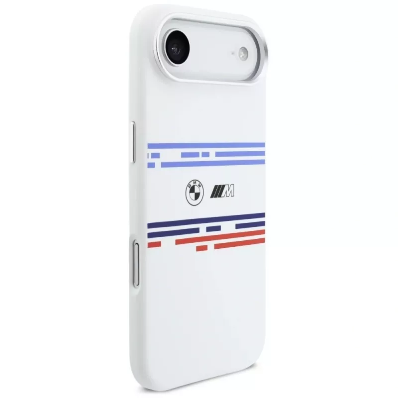 BMW M Silicon Horizontal Line MagSafe-hoesje voor iPhone Air, wit