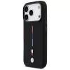 BMW M Silicon Tricolor Line MagSafe-hoesje voor iPhone 17 Pro, zwart