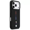 BMW M Silicon Tricolor Line MagSafe-hoesje voor iPhone 17 Pro, zwart