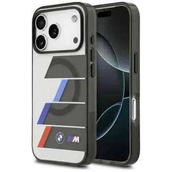 BMW M IML Metal Buttons Tricolor Lines MagSafe-hoesje voor Apple iPhone 17 Pro, antraciet