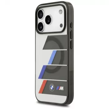 BMW M IML Metal Buttons Tricolor Lines MagSafe-hoesje voor iPhone 17 Pro Max, antraciet