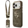 Guess 4G Big Classic Logo BigStrap Metal Buttons-hoesje voor Apple iPhone 17 Pro, bruin