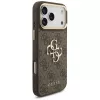 Guess 4G Big Classic Logo BigStrap Metal Buttons-hoesje voor iPhone 17 Pro Max, bruin